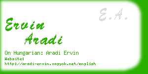 ervin aradi business card